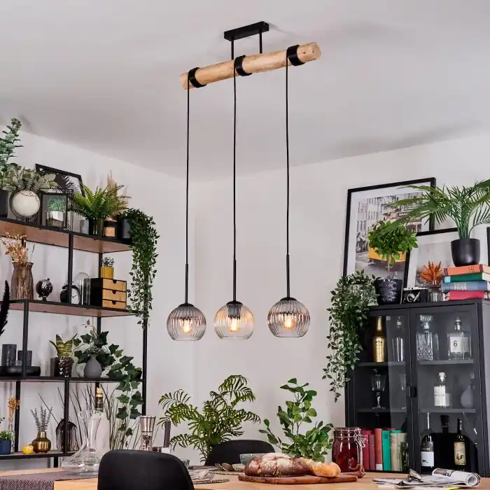 Uitverkoop Koyoto Hanglamp, Kogellampje, Hanglamp Natuurlijke kleuren, Zwart, 3-lichts
