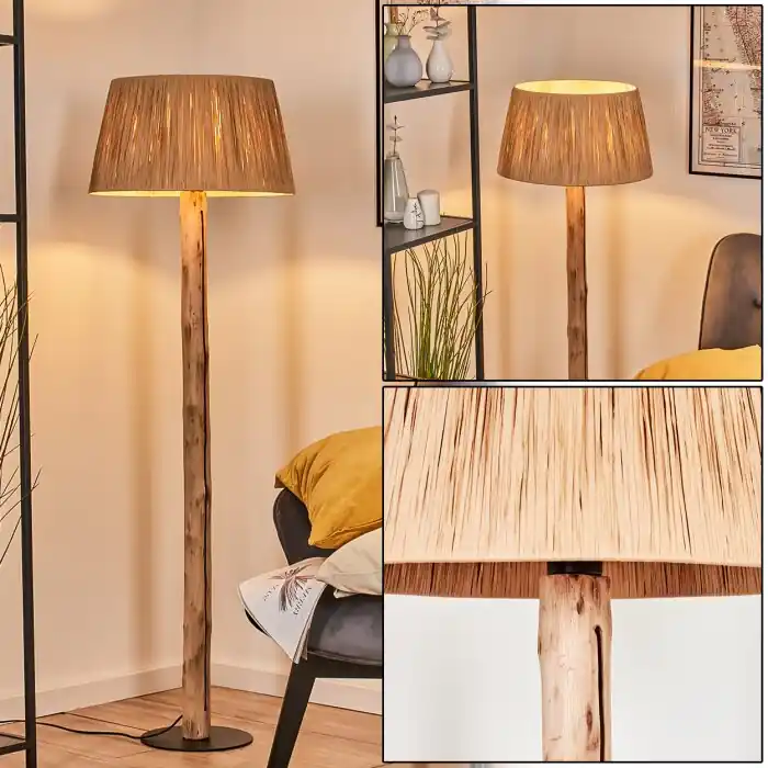 Granja Staande lamp Natuurlijke kleuren, Zwart, 1-licht Gecertificeerd