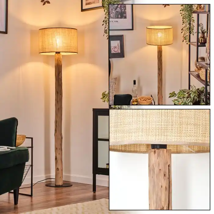 Sabadim Staande lamp Natuurlijke kleuren, Zwart, 1-licht Favoriet