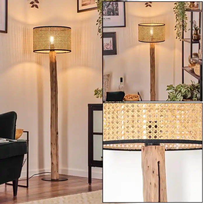 Hete Deal Ramila Staande lamp Natuurlijke kleuren, Zwart, 1-licht