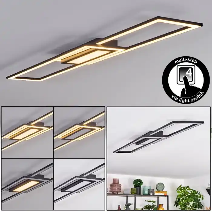 Torresella Plafondlamp LED Zwart, 1-licht Direct Beschikbaar