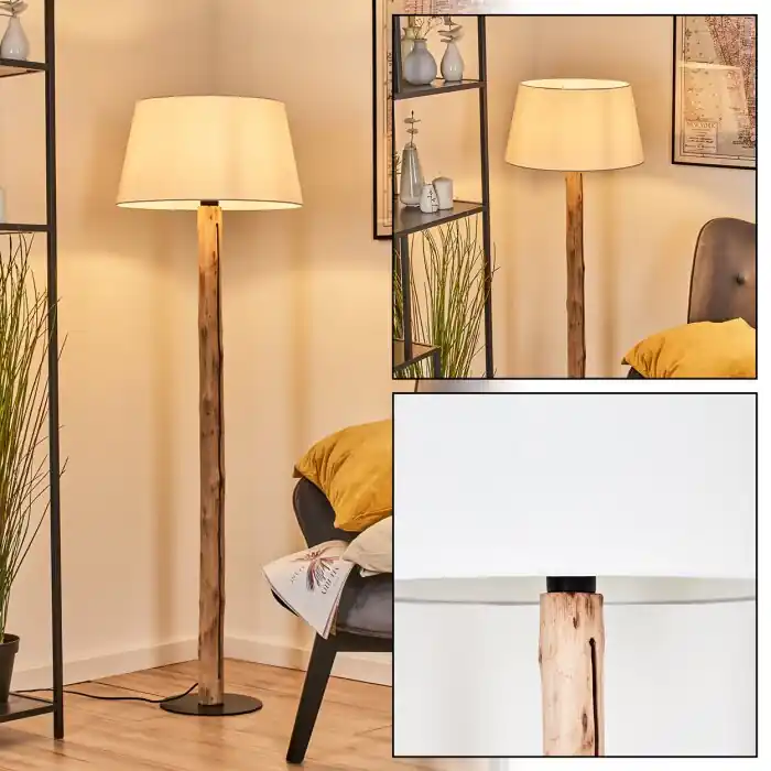 Express Levering Bassagoda Staande lamp Natuurlijke kleuren, Zwart, 1-licht