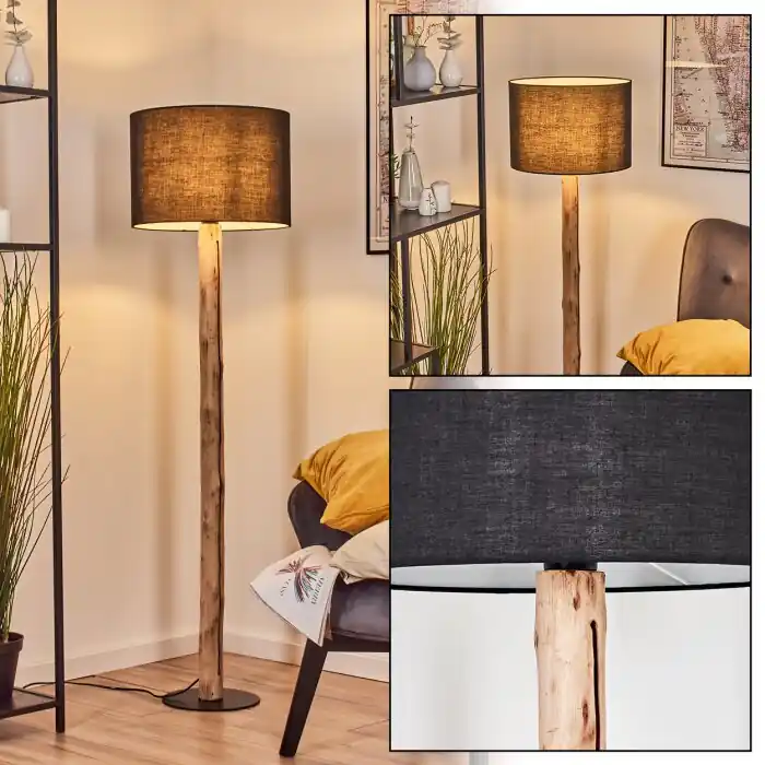 Weekendaanbieding Bassagoda Staande lamp Natuurlijke kleuren, Zwart, 1-licht