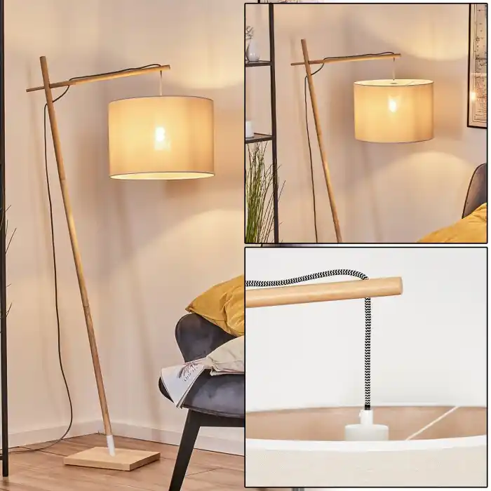 Bassagoda Staande lamp Natuurlijke kleuren, Wit, 1-licht Hoge Kwaliteit