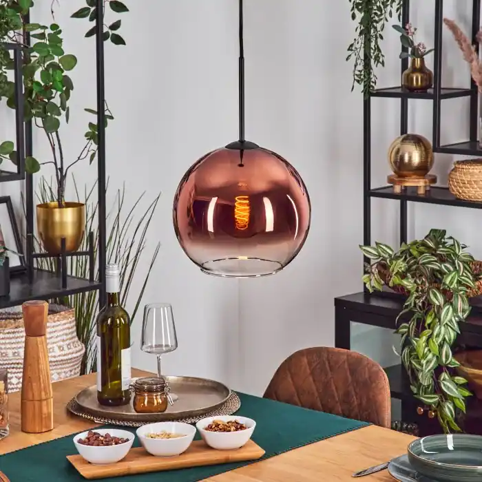 Koyoto Hanglamp, Kogellampje, Hanglamp Duidelijk, Koperkleurig, 1-licht Nu Kopen