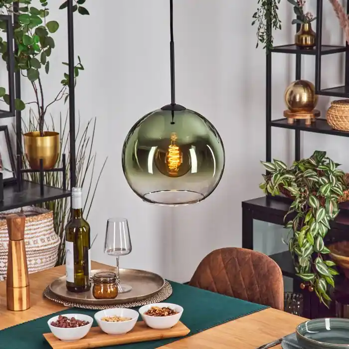 Koyoto Hanglamp, Kogellampje, Hanglamp 25 cm Groen, Duidelijk, 1-licht Shop Nu