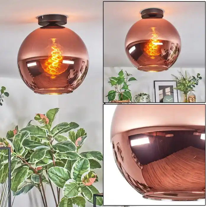 Merkproduct Koyoto Plafondlamp, Kogellampje Koperkleurig, 1-licht