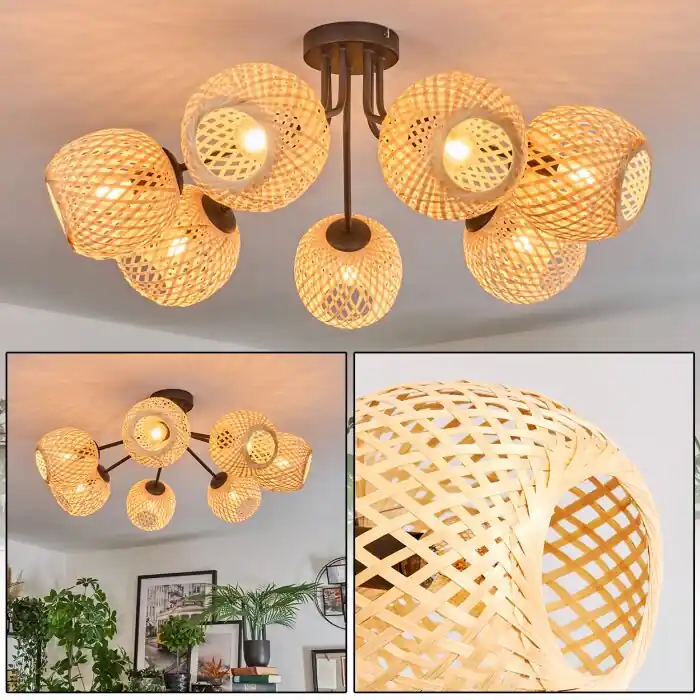 Basto Plafondlamp, Kogellampje Natuurlijke kleuren, 7-lichts Shop Nu