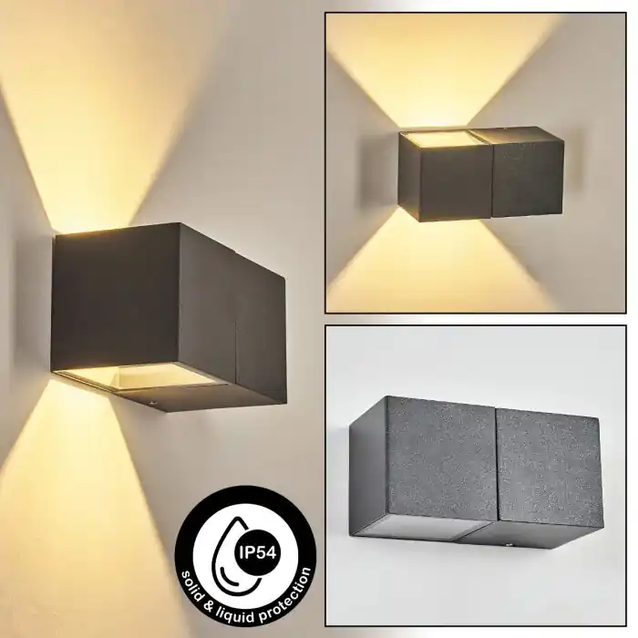 Fanor Wandlamp voor buiten, Licht omhoog & omlaag, Wandlamp LED Antraciet, 1-licht Voordeelprijs