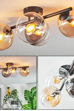 Weekendaanbieding Gastor Plafondlamp, Kogellampje Amber, Duidelijk, Rookkleurig, 4-lichts