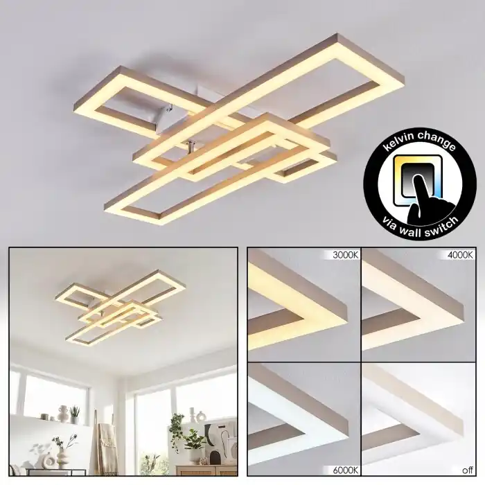 Marluk Plafondlamp LED Chroom, Zandkleurig, Wit, 1-licht Merkproduct
