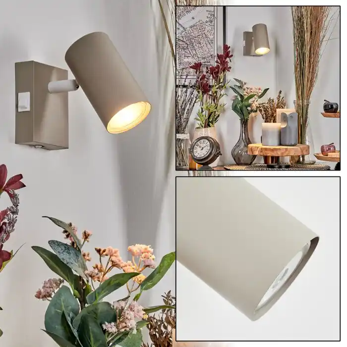 Javel Wandlamp, Muurspot Zandkleurig, Wit, 1-licht Nieuw