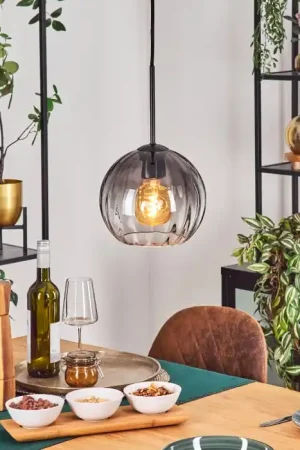 Aanbieding Koyoto Hanglamp, Kogellampje, Hanglamp Duidelijk, Rookkleurig, 1-licht