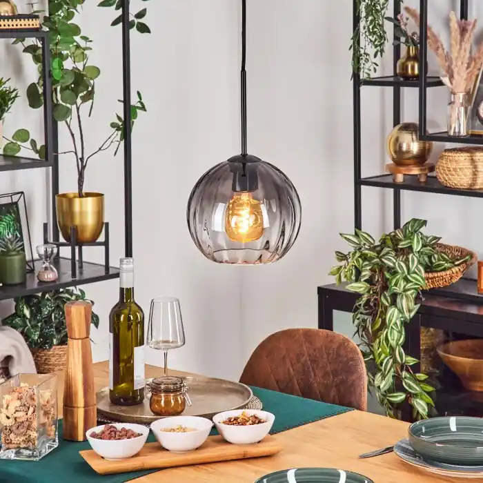 Aanbieding Koyoto Hanglamp, Kogellampje, Hanglamp Duidelijk, Rookkleurig, 1-licht