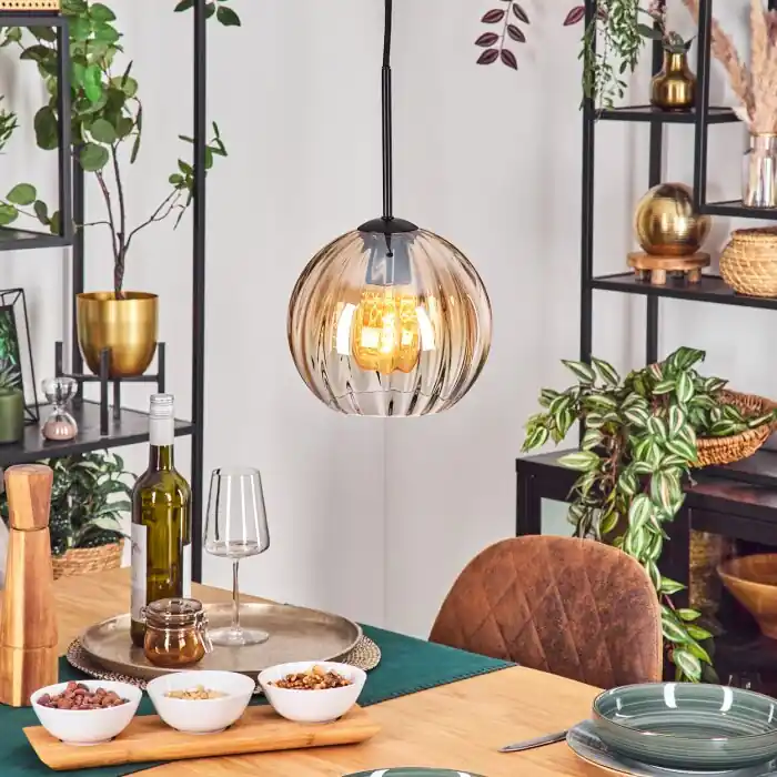 Direct Verzonden Koyoto Hanglamp, Kogellampje, Hanglamp Amber, Duidelijk, 1-licht
