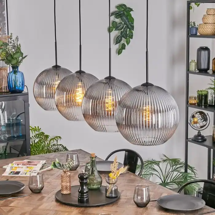 Koyoto Hanglamp, Kogellampje, Hanglamp Duidelijk, Rookkleurig, 4-lichts Betaalbaar