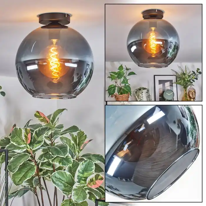 Koyoto Plafondlamp, Kogellampje 30 cm Blauw, 1-licht Weekendaanbieding