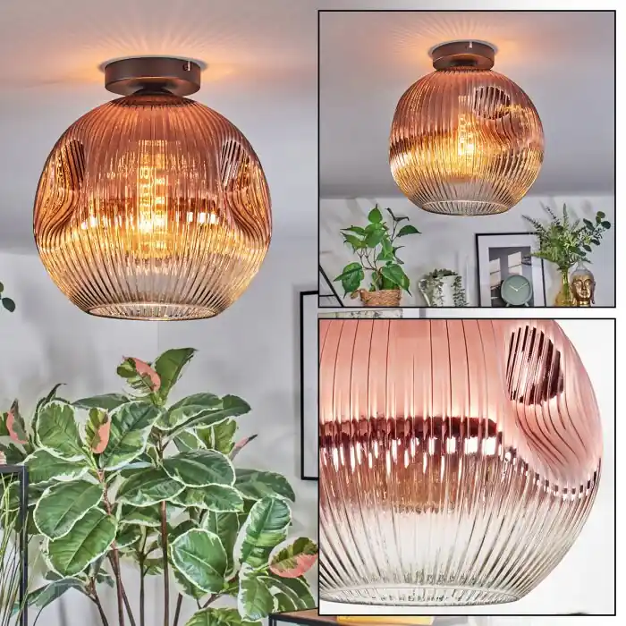 Bestseller Ripoll Plafondlamp, Kogellampje Duidelijk, Koperkleurig, 1-licht