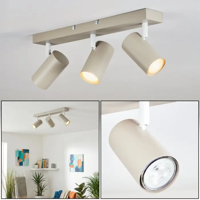 Javel Plafondlamp Zandkleurig, 3-lichts Korting