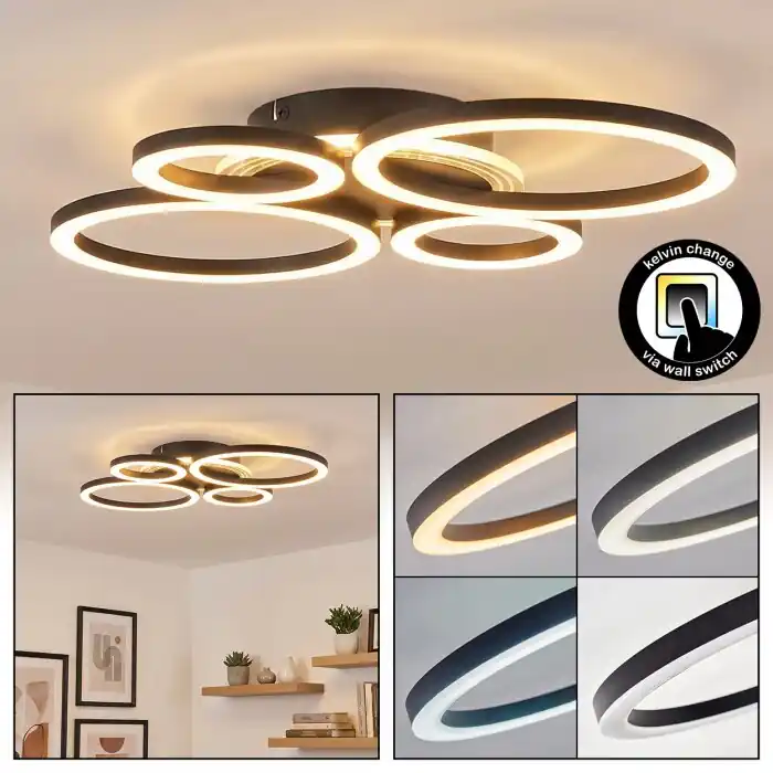 Lage Prijs Marek Plafondlamp LED Zwart, 1-licht