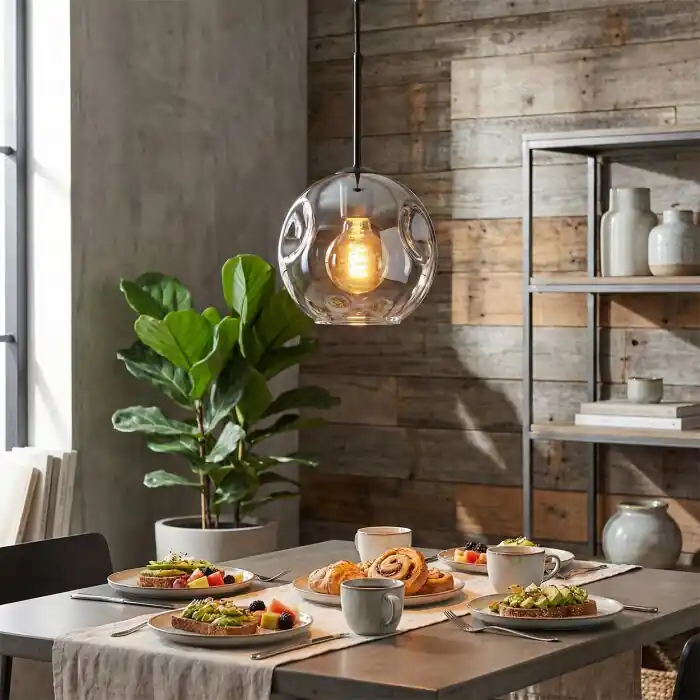 Ripoll Hanglamp, Kogellampje, Hanglamp Duidelijk, Rookkleurig, 1-licht Bestel Nu