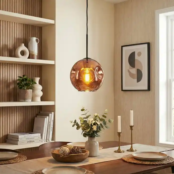 Hete Deal Ripoll Hanglamp, Kogellampje, Hanglamp Koperkleurig, 1-licht
