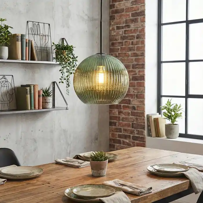 Merkproduct Koyoto Hanglamp, Kogellampje, Hanglamp Groen, 1-licht