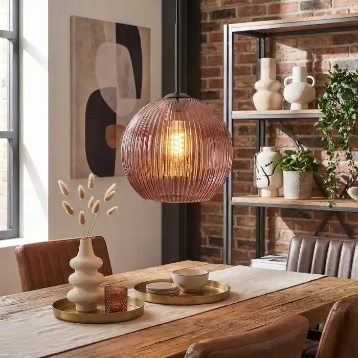 Koyoto Hanglamp, Kogellampje, Hanglamp Koperkleurig, 1-licht Gratis Retour