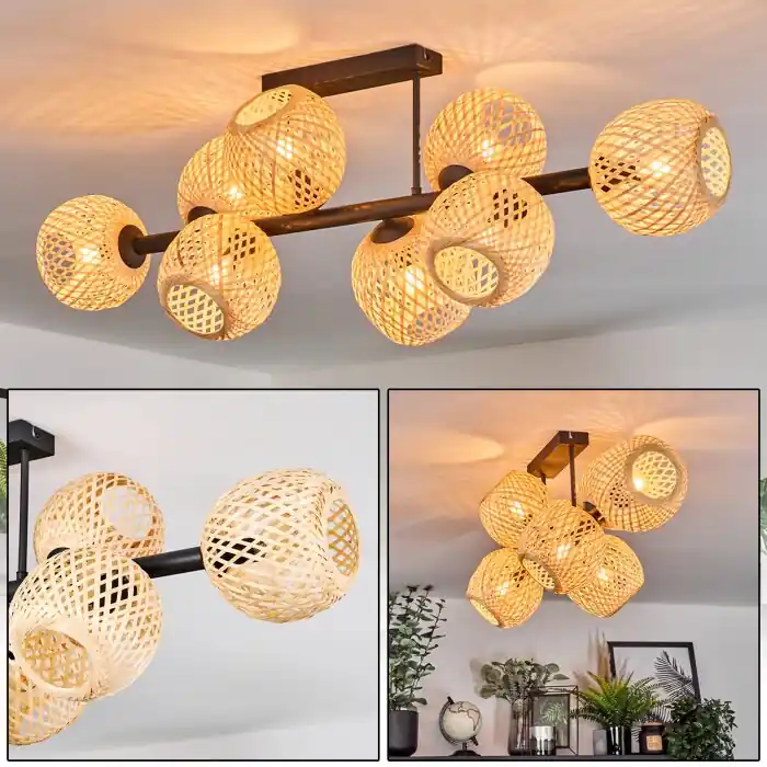 Seizoensaanbieding Basto Plafondlamp, Kogellampje Natuurlijke kleuren, 8-lichts