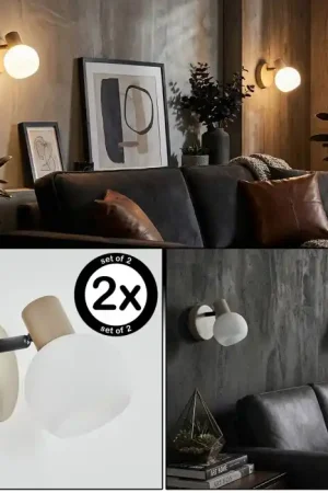 Nu Kopen Lumox Wandlamp, Muurspot Beige, Zwart, 1-licht