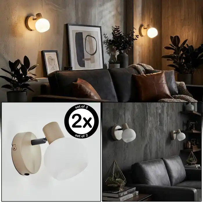 Nu Kopen Lumox Wandlamp, Muurspot Beige, Zwart, 1-licht