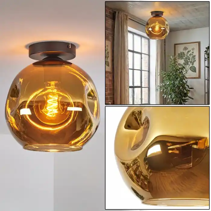 Ripoll Plafondlamp, Kogellampje Goud, 1-licht Populair