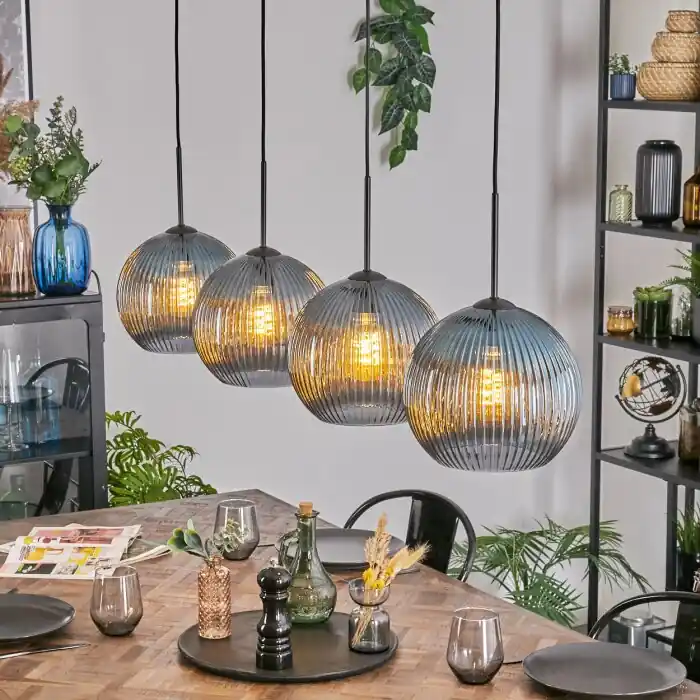 Superprijs Koyoto Hanglamp, Kogellampje, Hanglamp Blauw, 4-lichts
