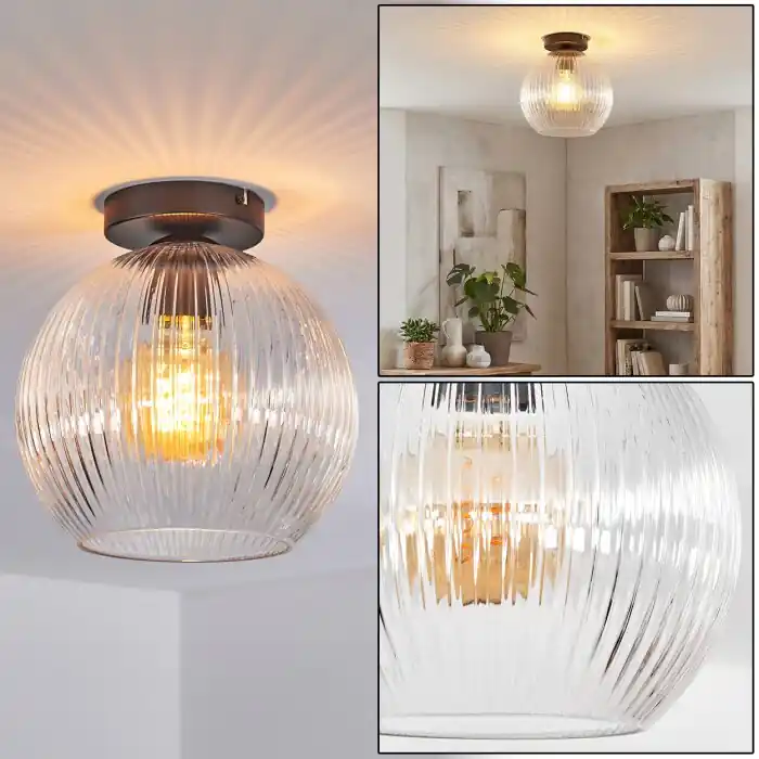 Koyoto Plafondlamp, Kogellampje 25 cm Duidelijk, 1-licht Snelle Levering