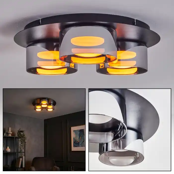 Folar Plafondlamp LED Zwart, 3-lichts Goedkoop