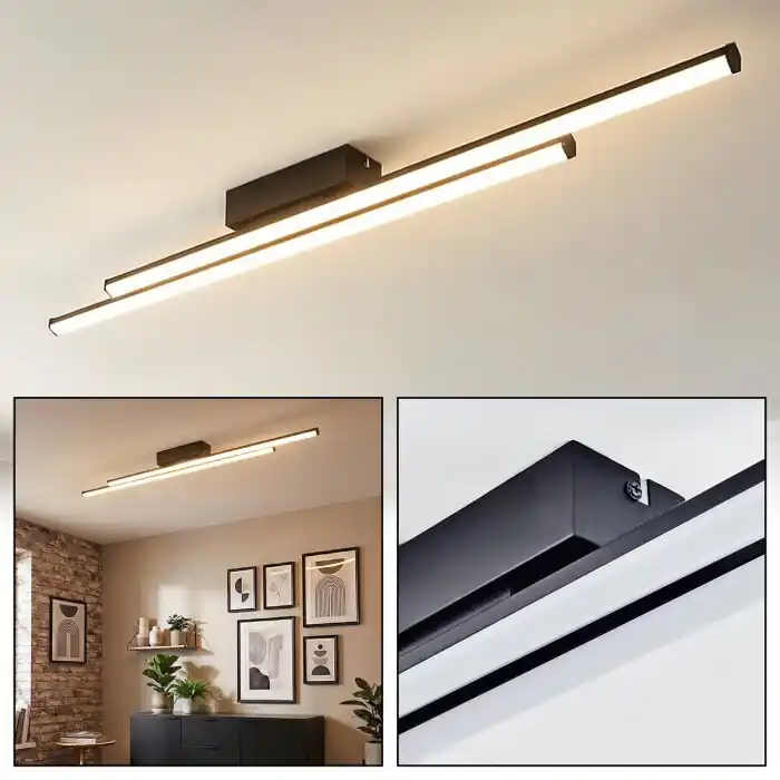 Fenol Plafondlamp LED Zwart, 1-licht Hete Deal
