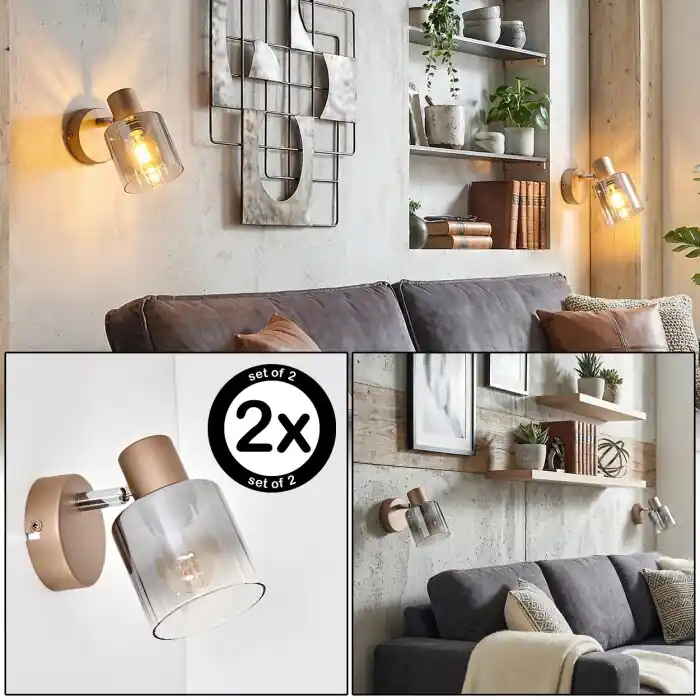 Casterk Wandlamp, Muurspot Bruin, Chroom, 1-licht Uitverkoop