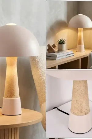 Veilige Betaling Forgek Tafellamp Champagne, stenen uiterlijk, 1-licht