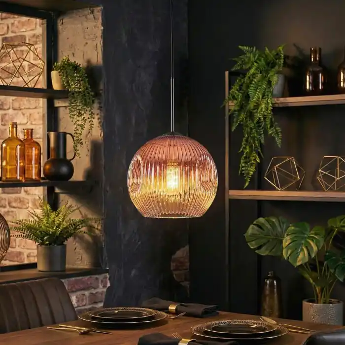 Shop Nu Ripoll Hanglamp, Kogellampje, Hanglamp Duidelijk, Koperkleurig, 1-licht