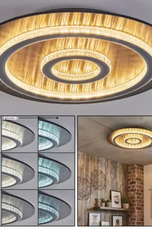 Alleen Vandaag Lidor Plafondlamp LED Antraciet, Grijs, Zwart, 1-licht, Afstandsbediening