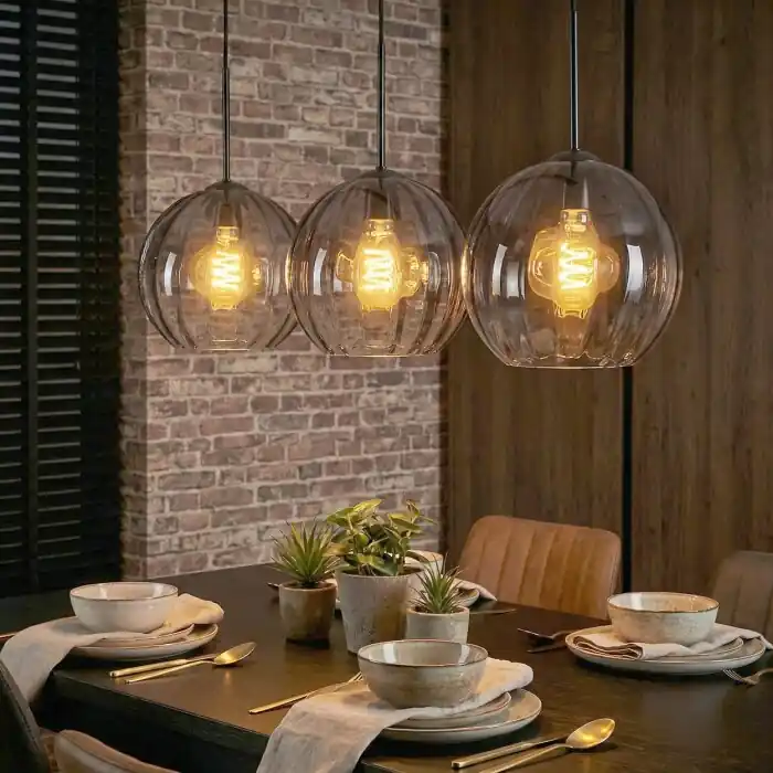 Meest Verkocht Koyoto Hanglamp, Kogellampje, Hanglamp Duidelijk, Rookkleurig, 3-lichts