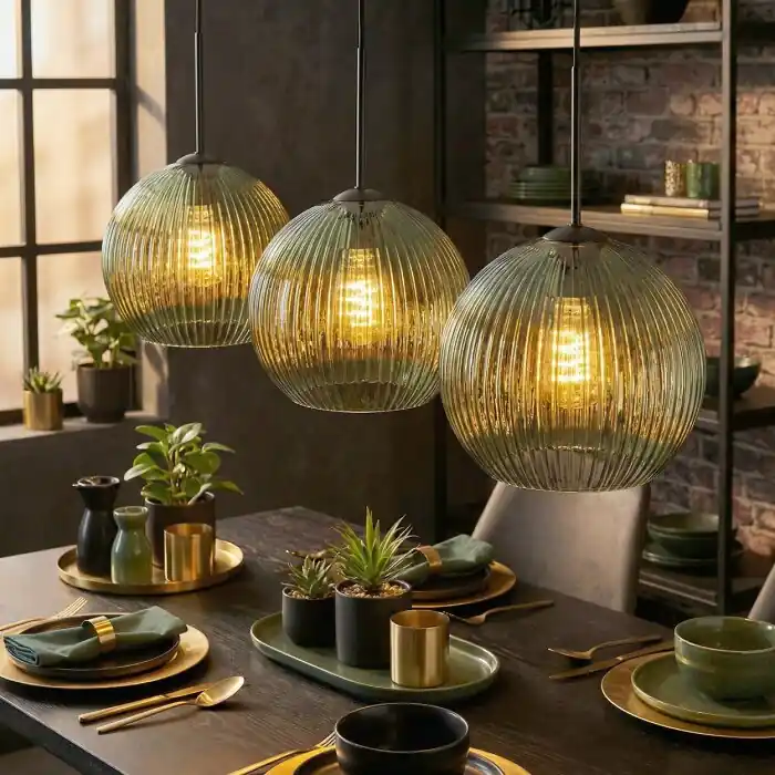 Must-Have Koyoto Hanglamp, Kogellampje, Hanglamp Groen, 3-lichts