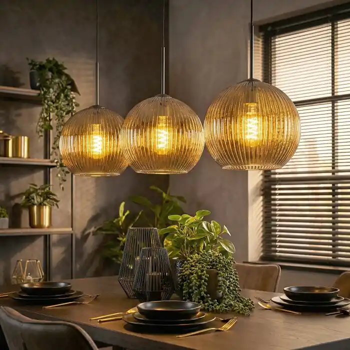 Koyoto Hanglamp, Kogellampje, Hanglamp Goud, 3-lichts Gereduceerde Prijs