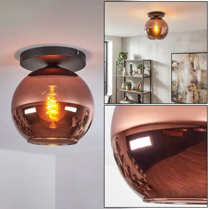 Aanbieding Koyoto Plafondlamp, Kogellampje 25 cm Koperkleurig, 1-licht
