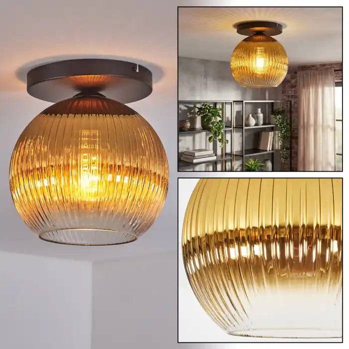 Exclusieve Aanbieding Koyoto Plafondlamp, Kogellampje 26 cm Goud, Duidelijk, 1-licht