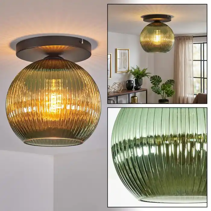 Koyoto Plafondlamp, Kogellampje 25 cm Groen, 1-licht Nu Kopen