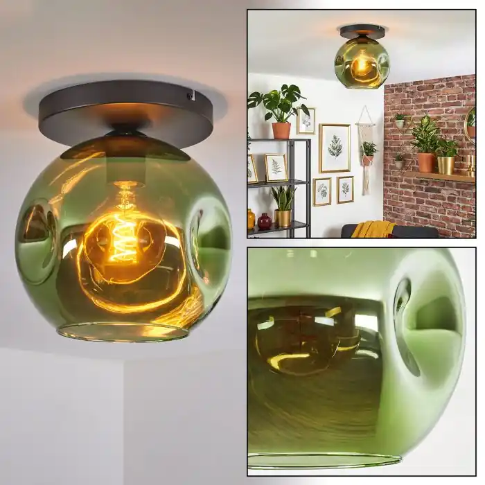 Ripoll Plafondlamp, Kogellampje Groen, 1-licht Koop Online