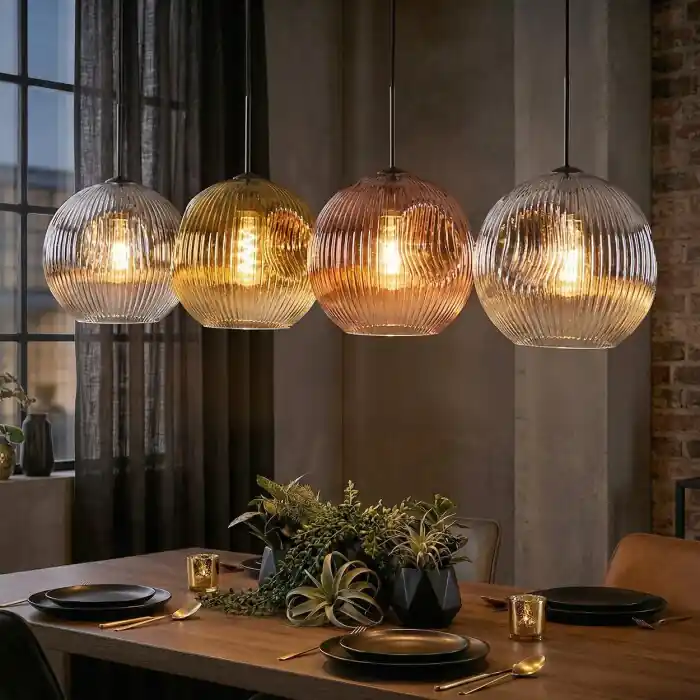 Ripoll Hanglamp, Kogellampje, Hanglamp Chroom, Goud, Duidelijk, Koperkleurig, Rookkleurig, 4-lichts Nu Kopen