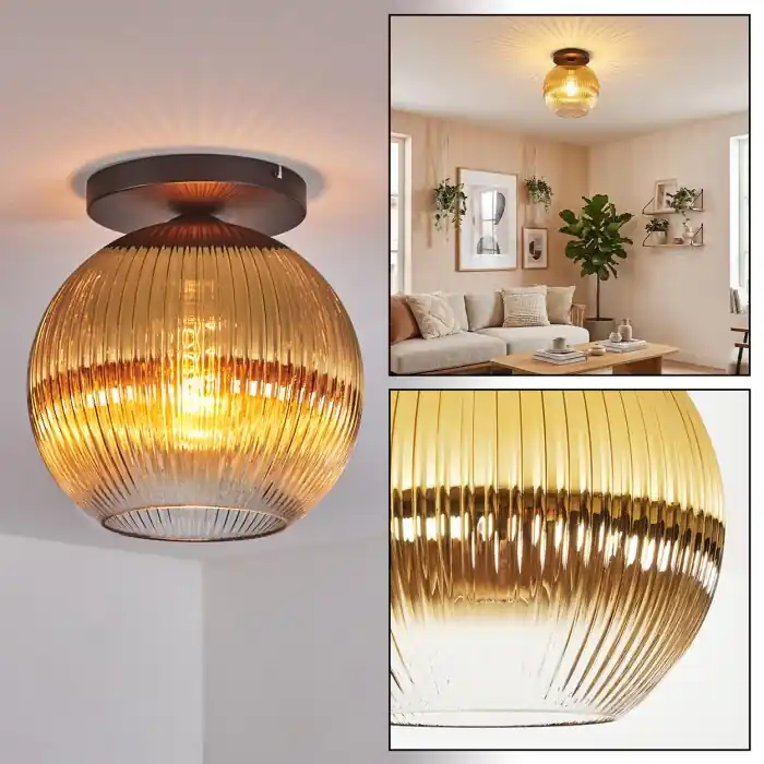 Dagaanbieding Koyoto Plafondlamp, Kogellampje 30 cm Goud, Duidelijk, 1-licht