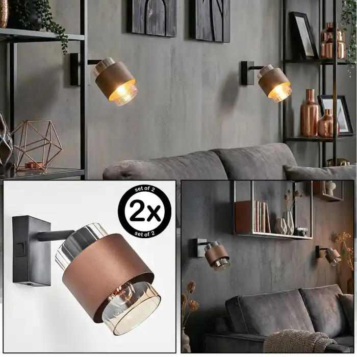Veilige Betaling Traak Wandlamp, Muurspot Zwart, 1-licht